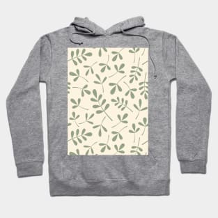 Assorted Leaf Silhouettes Green on Cream Hoodie